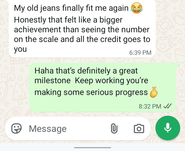 Client Feedback - Old jeans fit again
