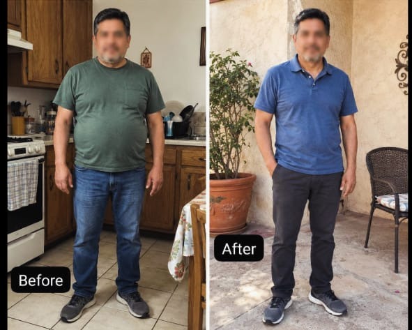Male client all-around visceral fat loss and posture alignment
